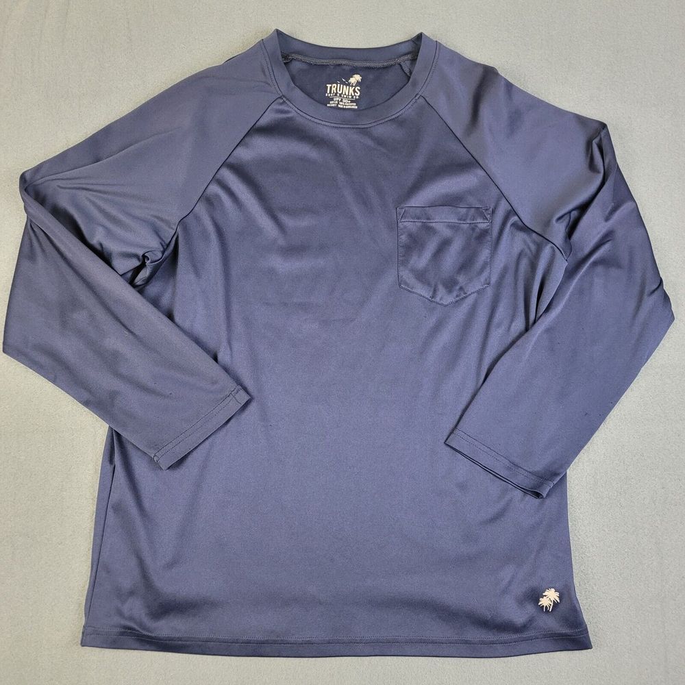 Trunks Surf & Swim Co UPF-50+ Shirt Men's Long Sleeve Large Blue